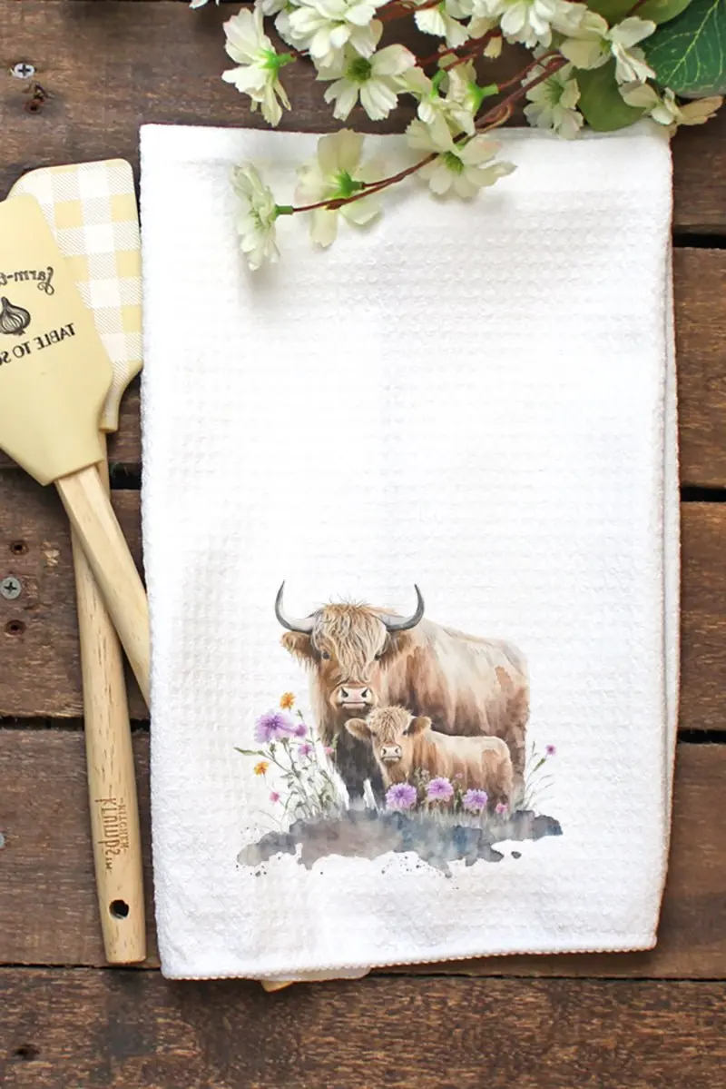 Highland Fields Forever Waffle Kitchen Towel