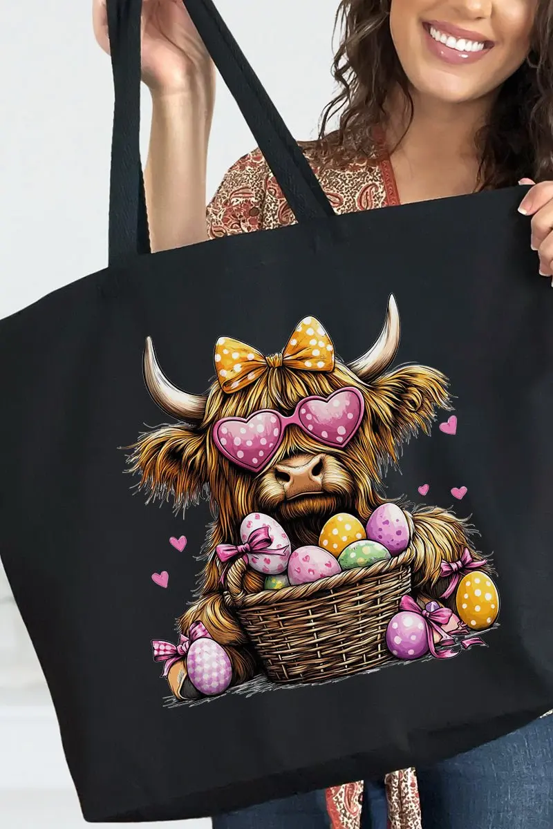 Highland Hops & Eggs Canvas Jumbo Tote