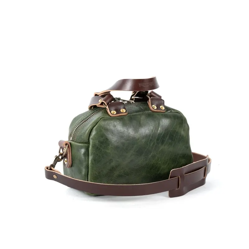 HOFFMAN LEATHER CROSSBODY BAG - MINI - JADE BISON | MOCHA STRAPS