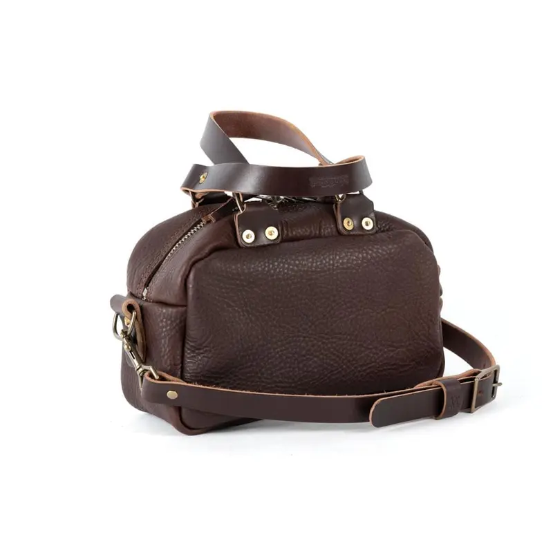 HOFFMAN LEATHER CROSSBODY BAG - MINI - MOCHA | MOCHA STRAPS