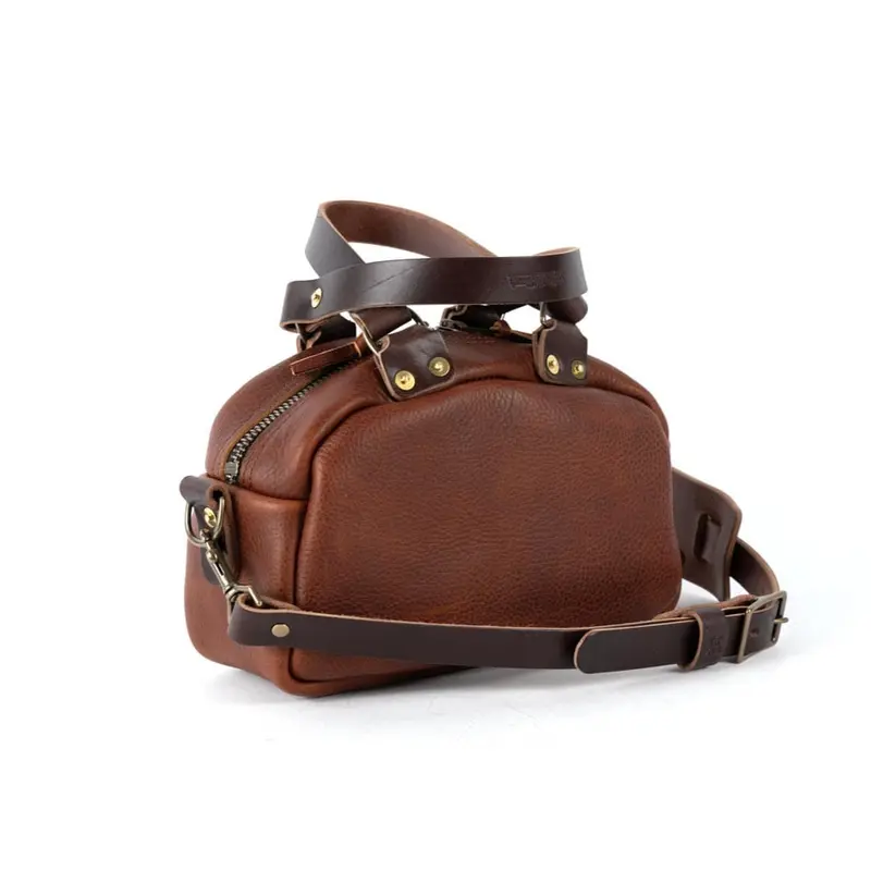 HOFFMAN LEATHER CROSSBODY BAG - MINI - SADDLE | MOCHA STRAPS