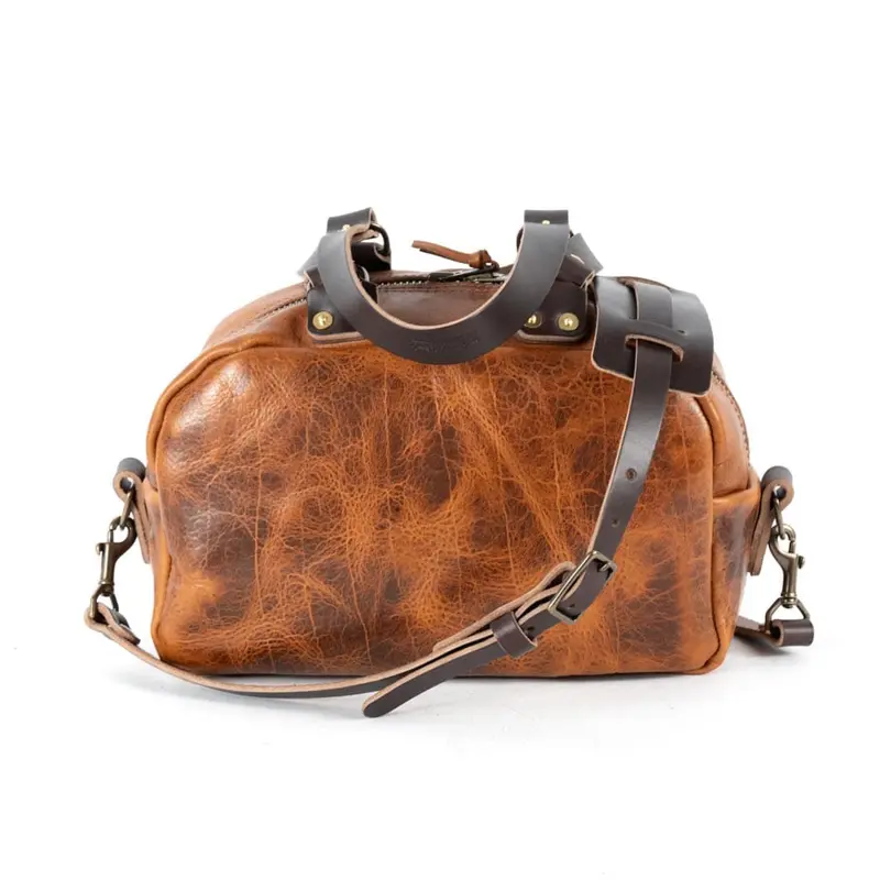 HOFFMAN LEATHER CROSSBODY BAG - PEANUT BISON | MOCHA STRAPS