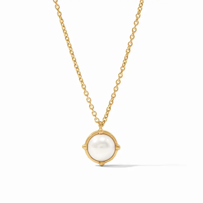 Honeybee Solitaire Necklace in Pearl