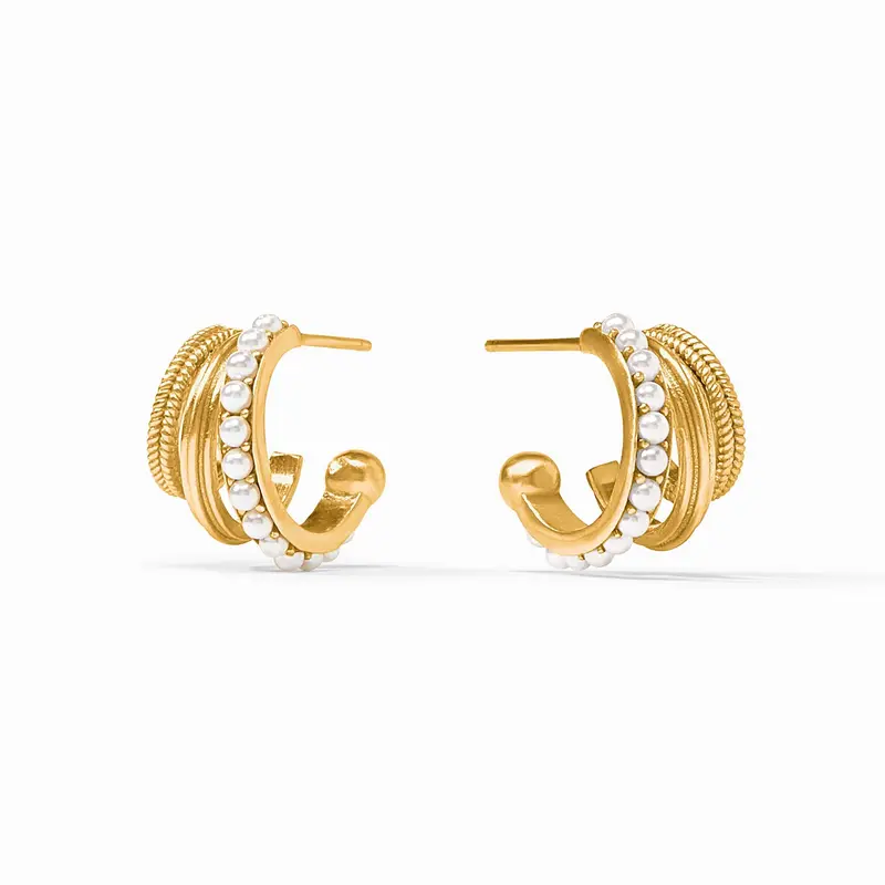 Hydra Triple Hoops in Pearl