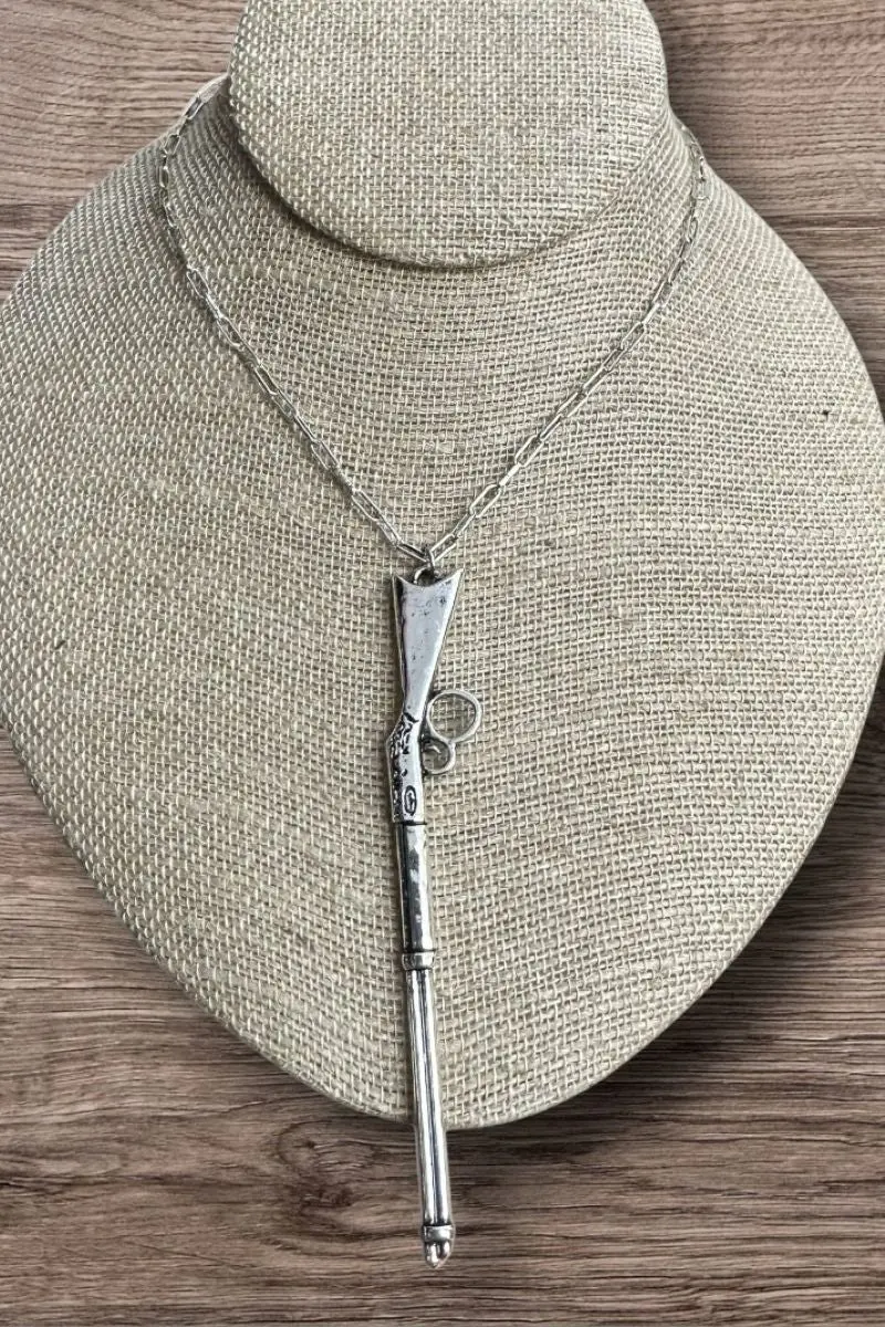In My Sights Silvertone Necklace