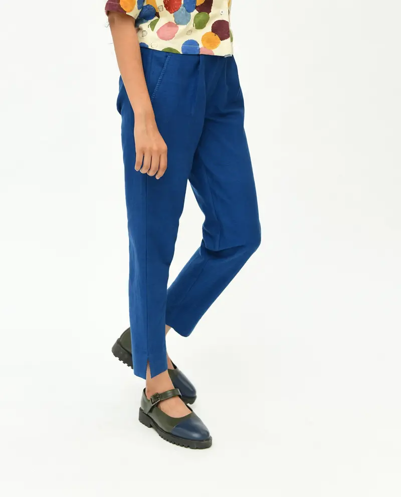 Indigo Blue Solid Pants