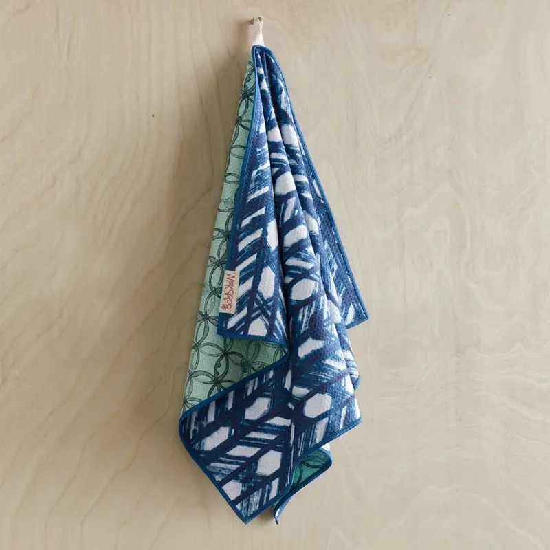 Indigo Lattice - Reversible Microfiber Towel