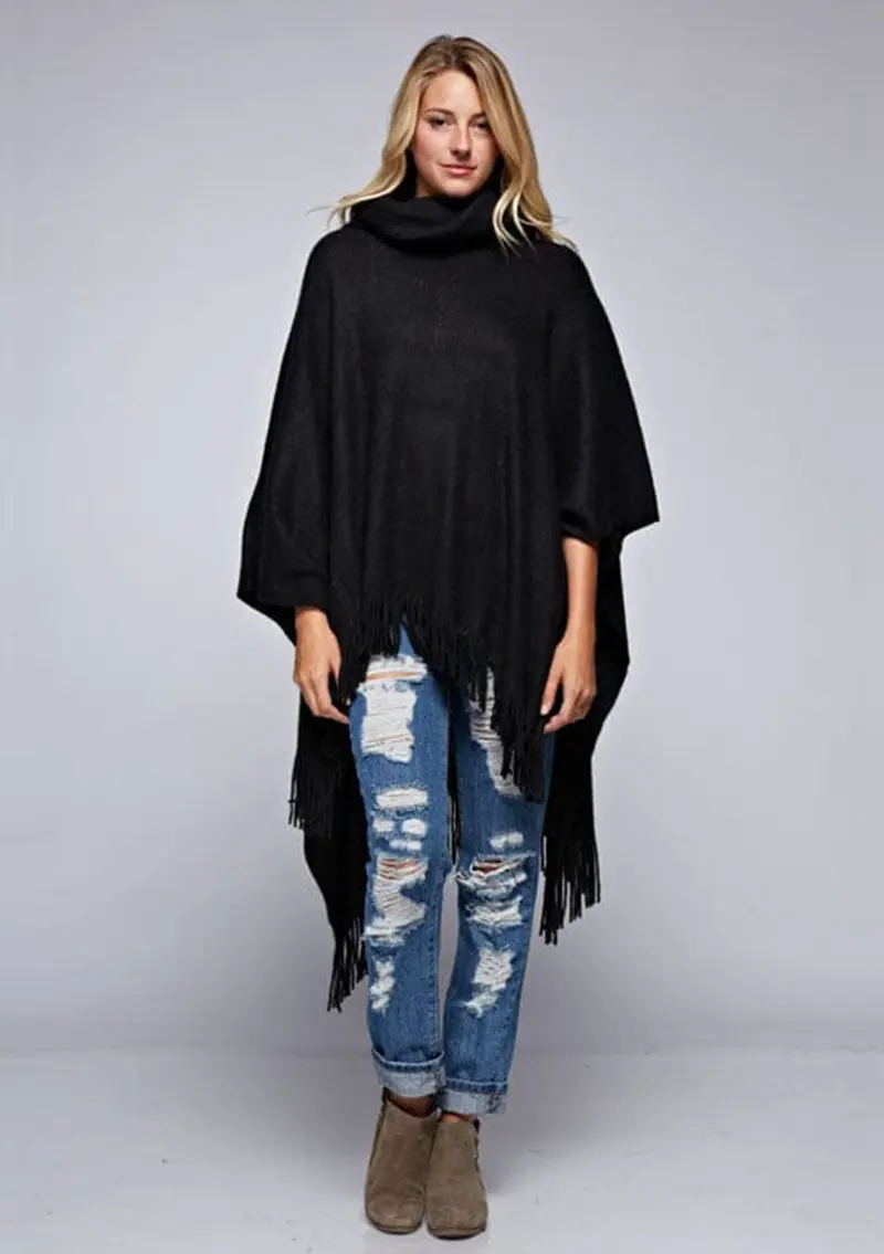 Irene Cowl Neck Poncho