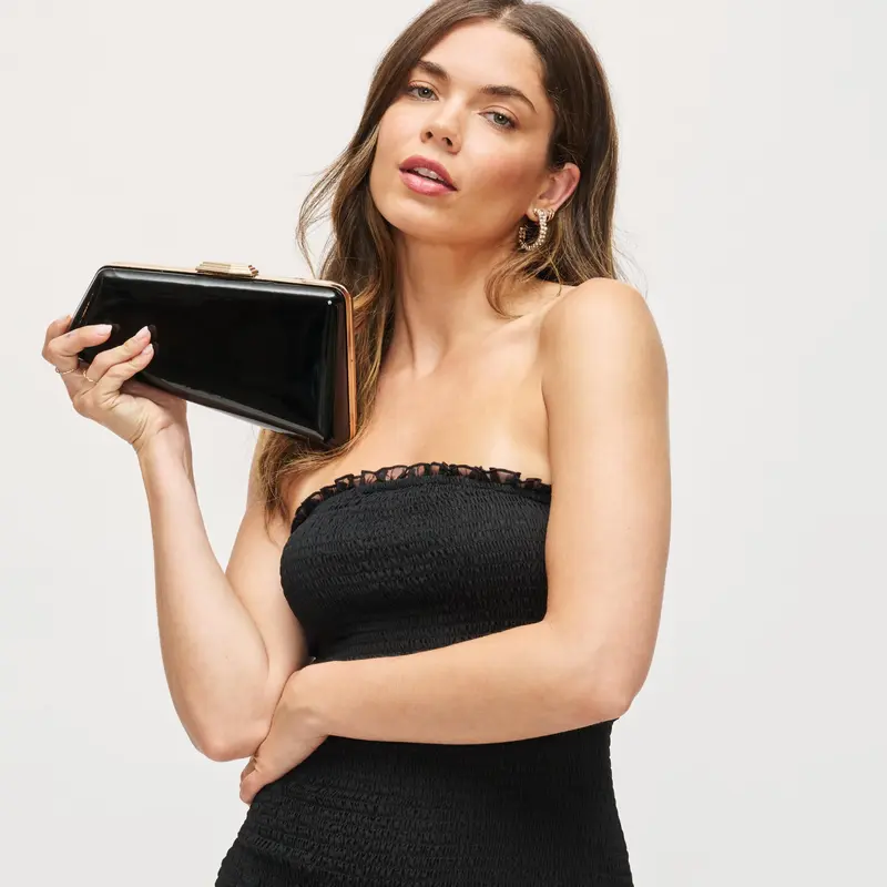 Irene - Patent Asymmetrical Evening Bag