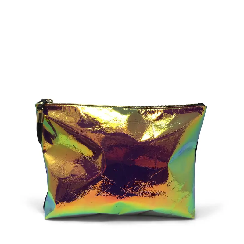 Iridescent Leather Medium Pouch