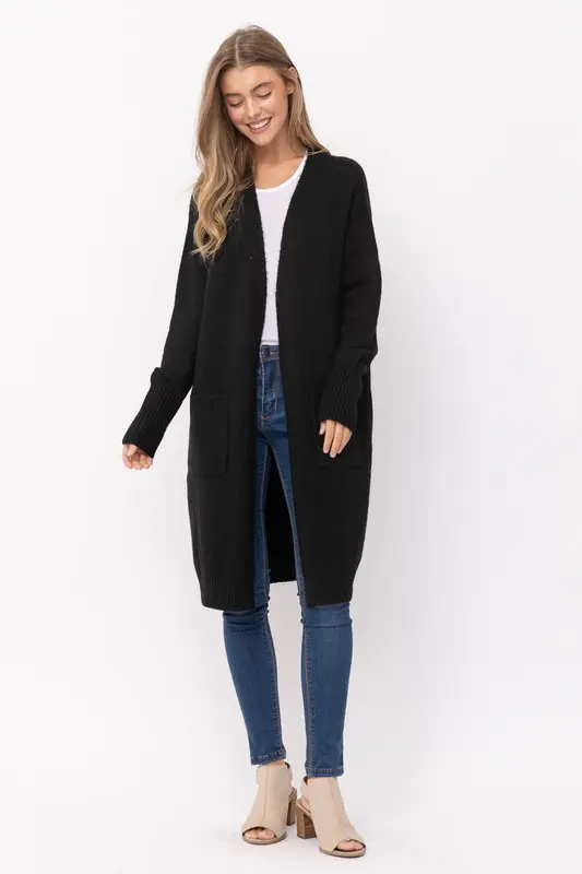 Its The Feeling Cardigan- Black