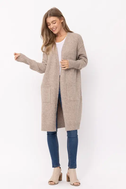 Its The Feeling Cardigan- Camel