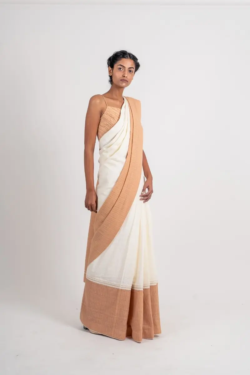 Ivory Cotton Saree
