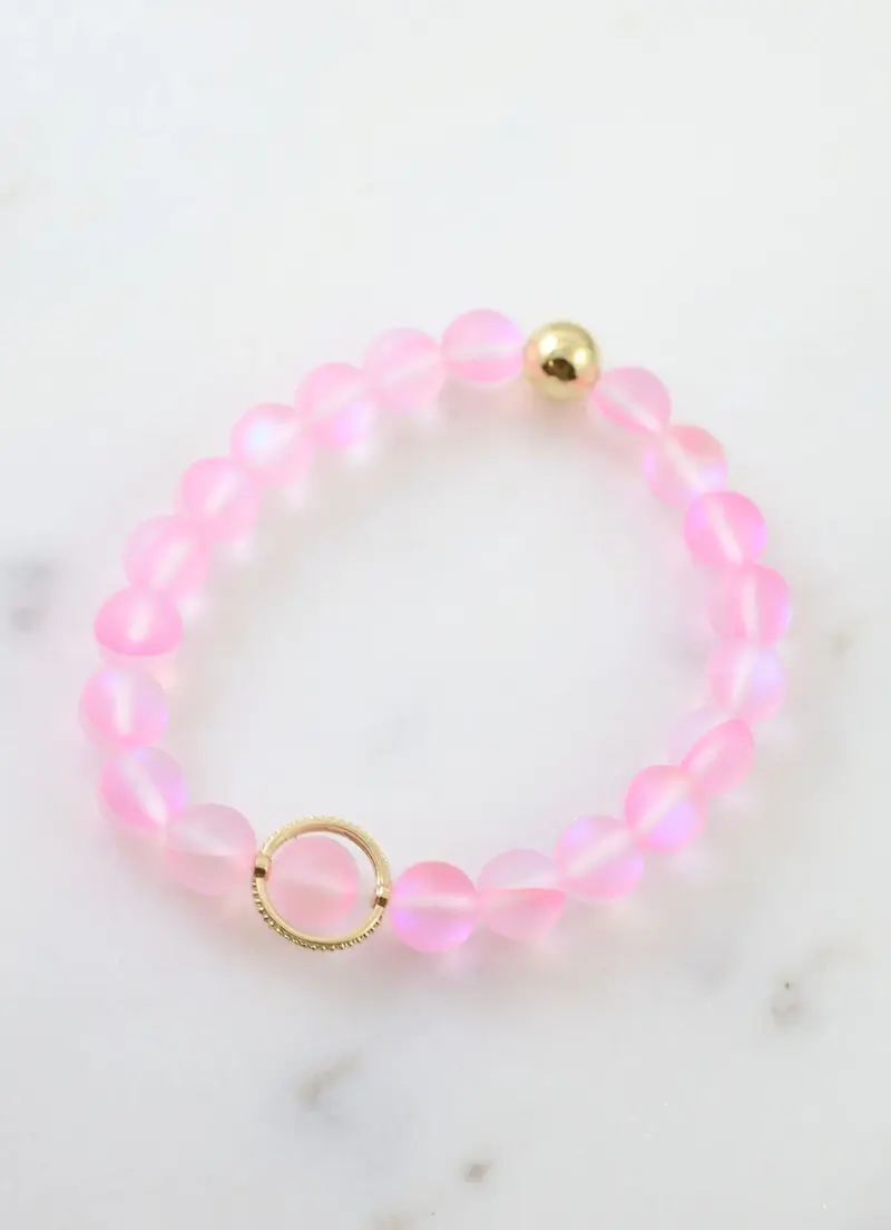 Janet Beaded Bracelet Pink Opal