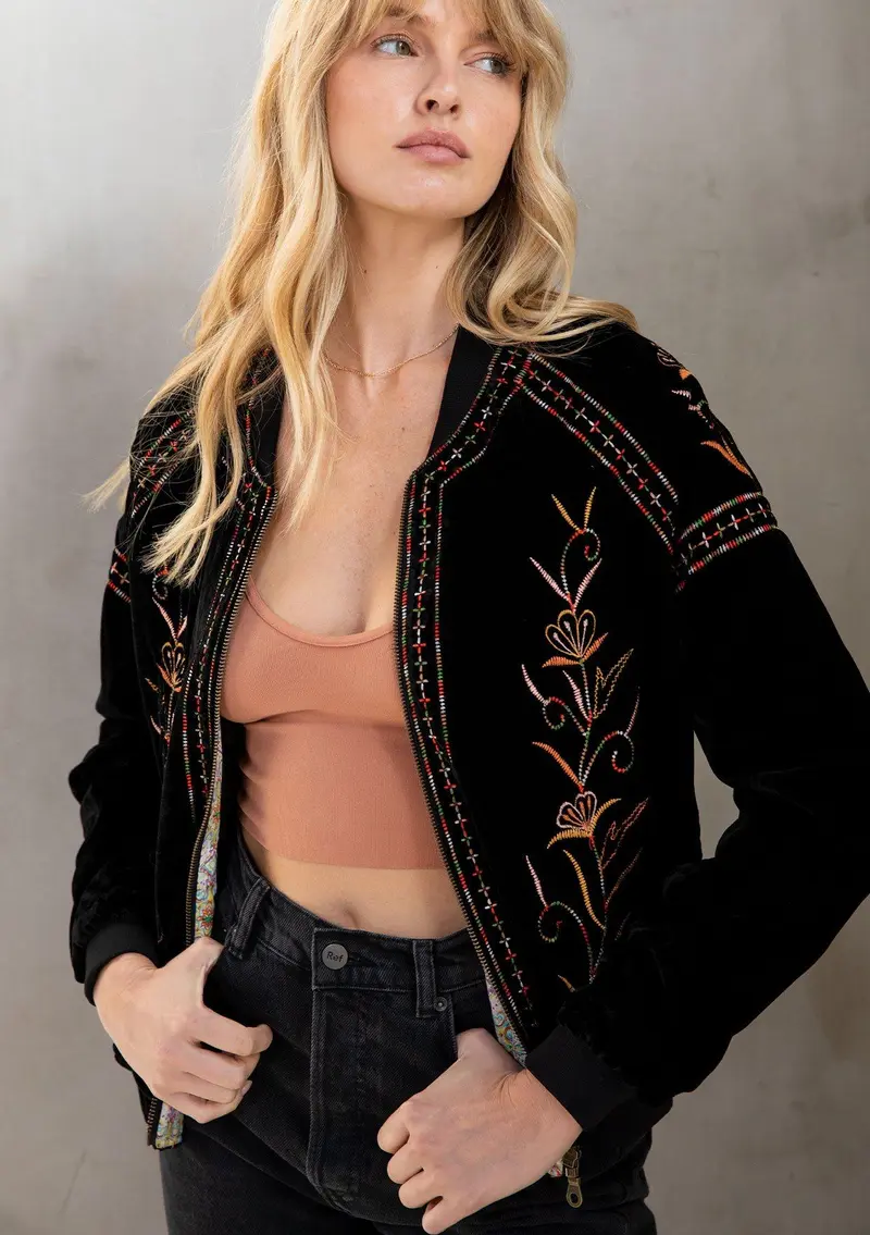 Jedda Velvet Bomber Jacket