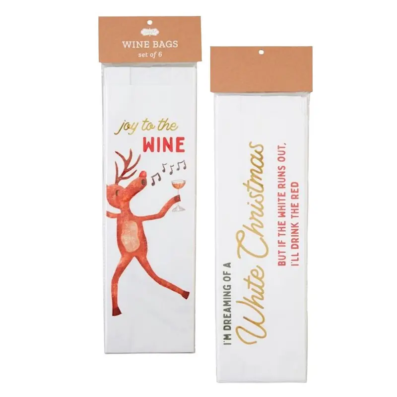 Joy Christmas Paper Wine Bag by Mudpie