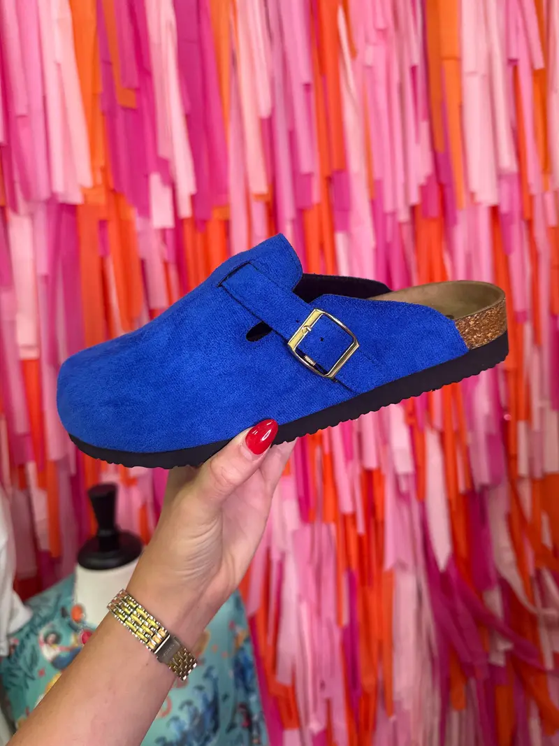 Juniper Suede Clog - Royal Blue