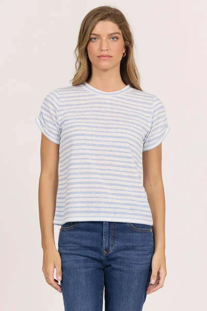 Kaira Top in Cobalt Stripe