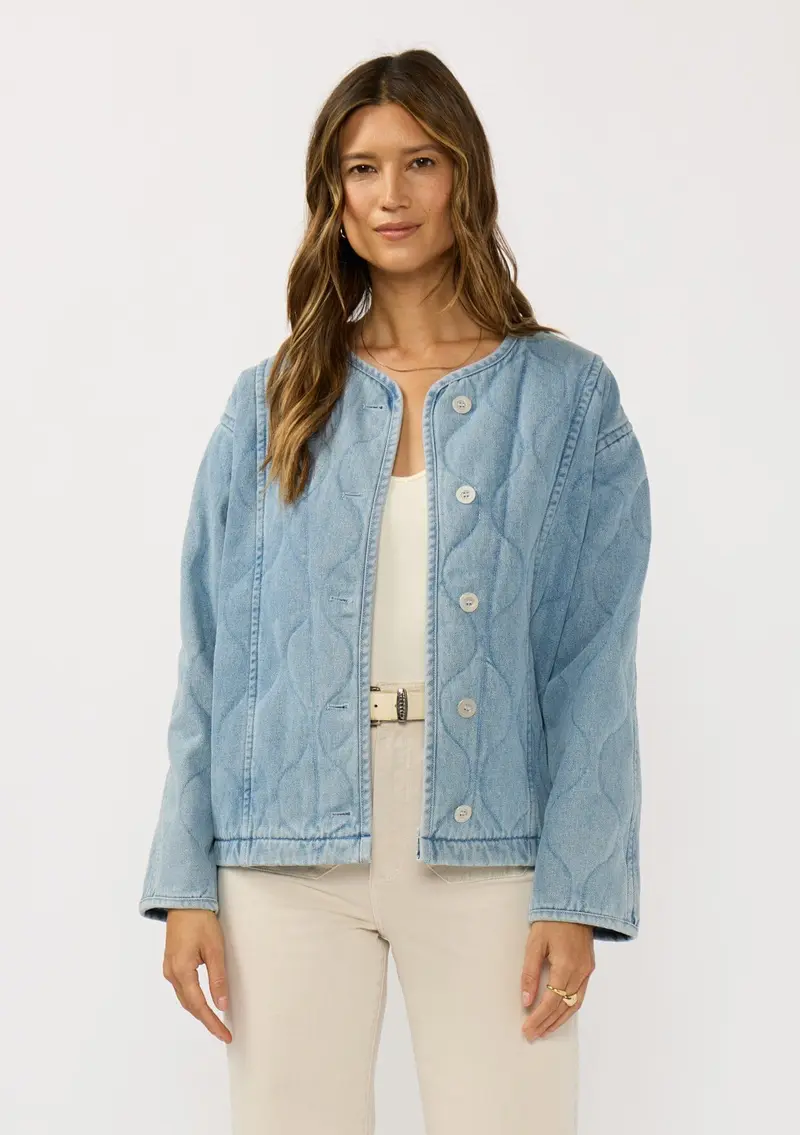 Kendra Quilted Denim Jacket