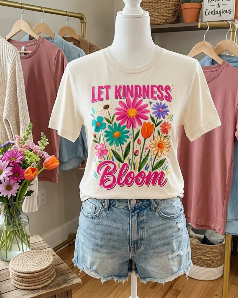 Kindness in Bloom Tee - Vintage White
