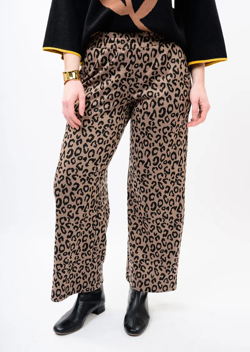 Knit Pull-On Pants in Taupe
