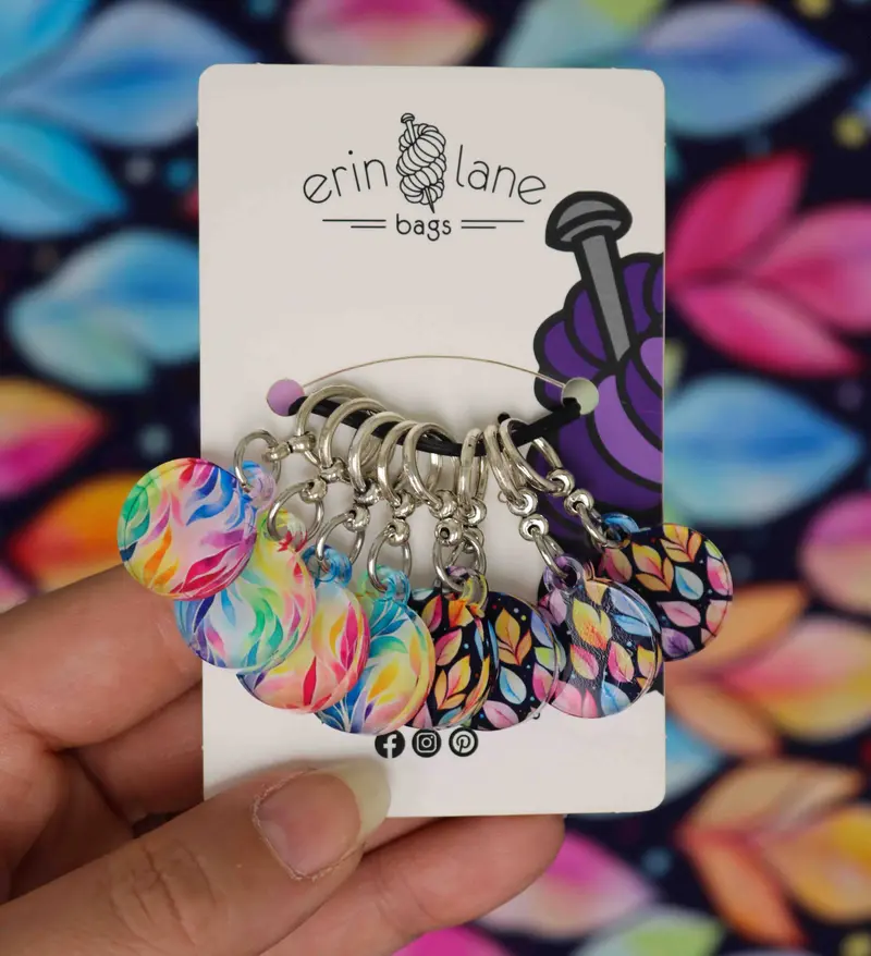 Knitting Stitch Marker Set in Falling for Color