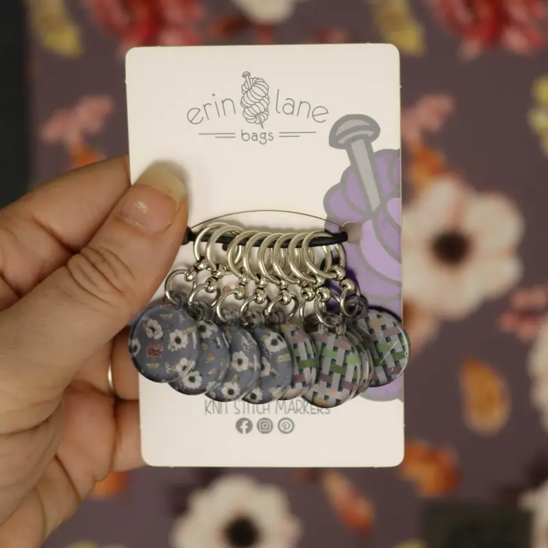 Knitting Stitch Marker Set in Magnolia Meadows