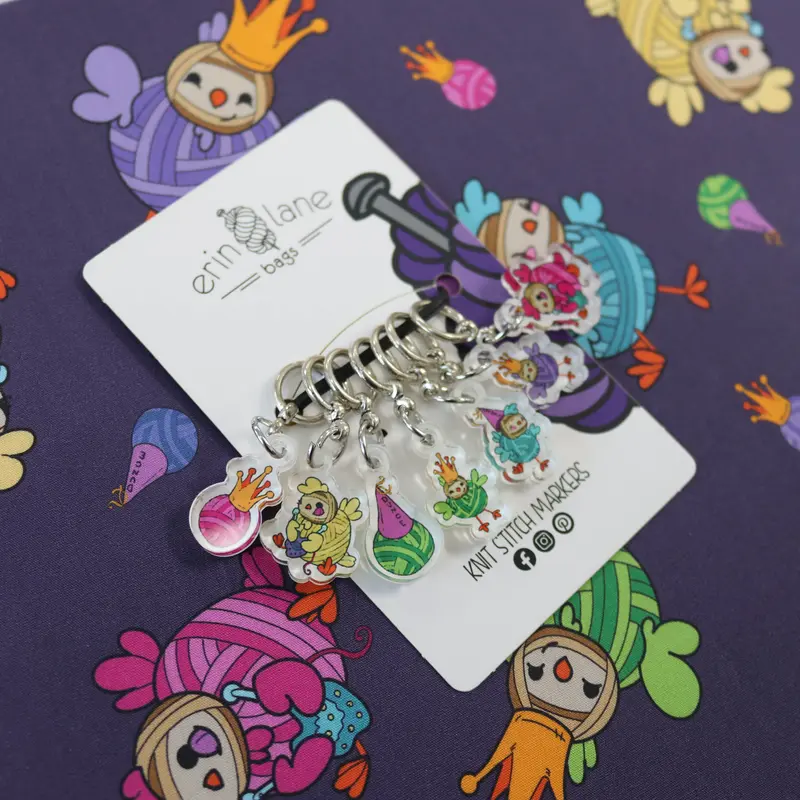 Knitting Stitch Marker Sets in Yarn Chicken