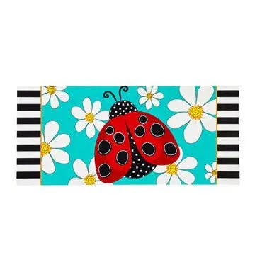 Ladybug with Daisies Sassafras Switch Mat by Evergreen
