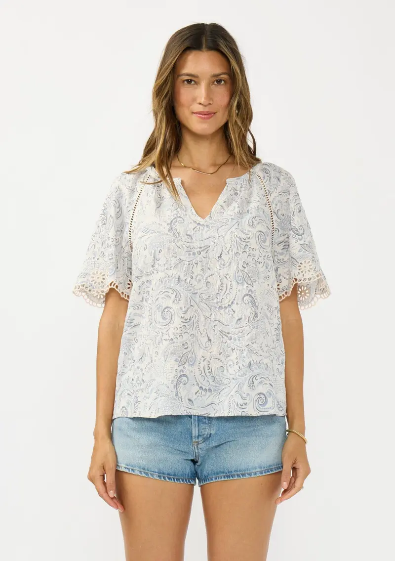 Lagoon Embroidered Top