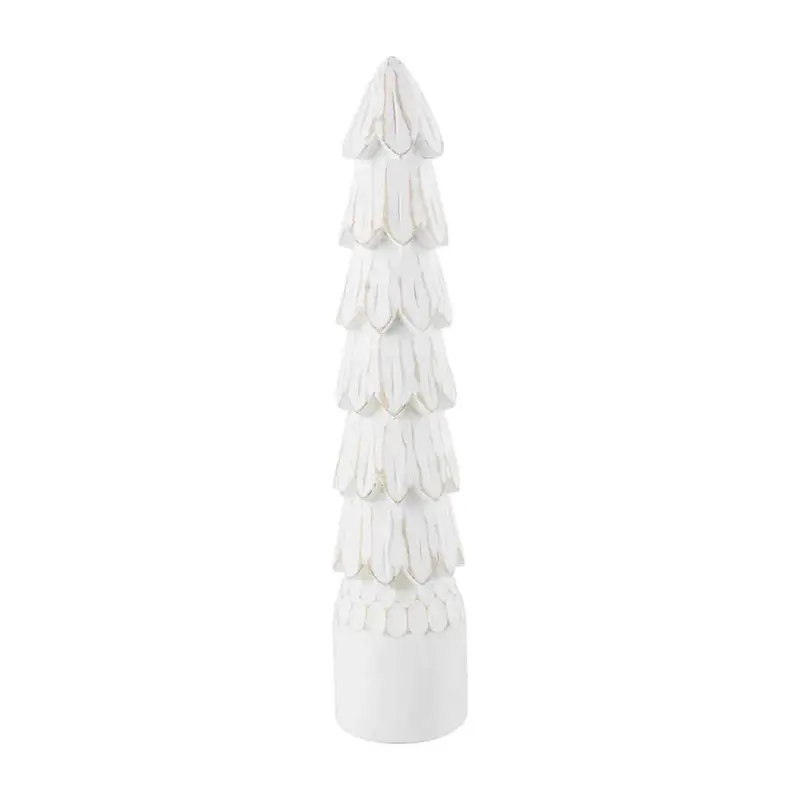 Large Carved White Wood Tree by Mudpie