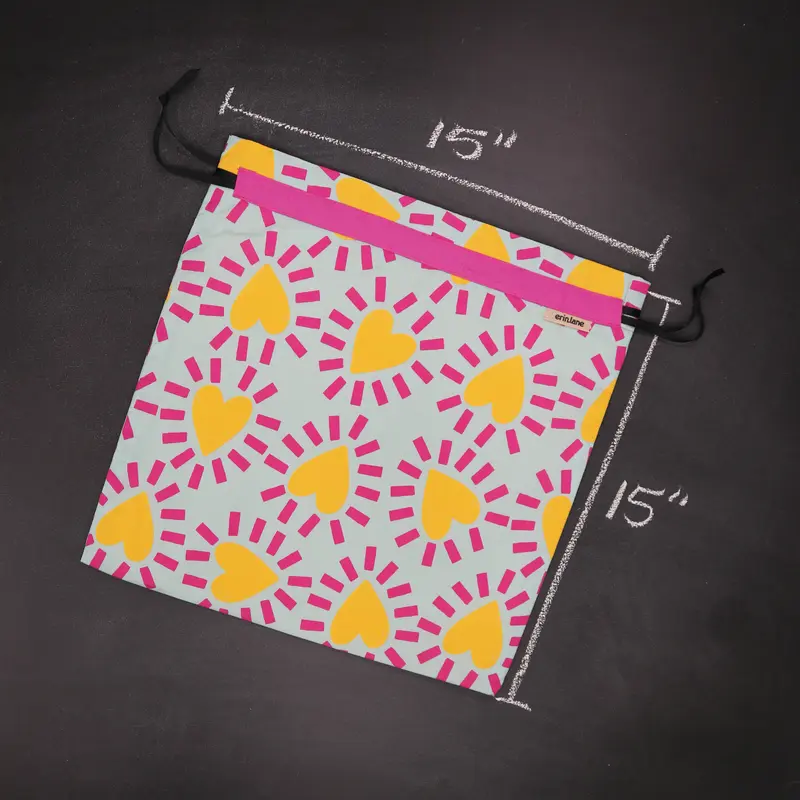 Large Drawstring Bag in Beach Read