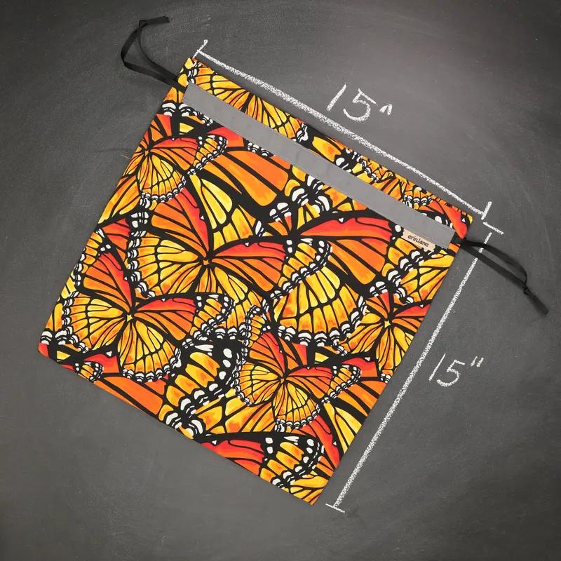 Large Drawstring Bag in Flight of the Monarch