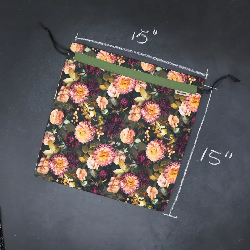 Large Drawstring Bag in Forget Me Never