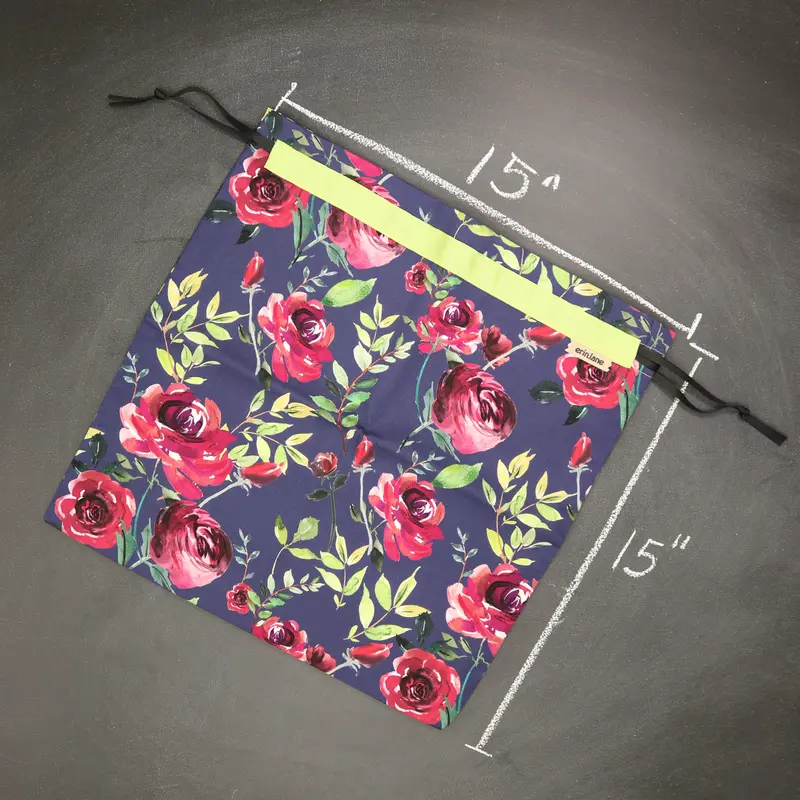 Large Drawstring Bag in Garnet Terrace