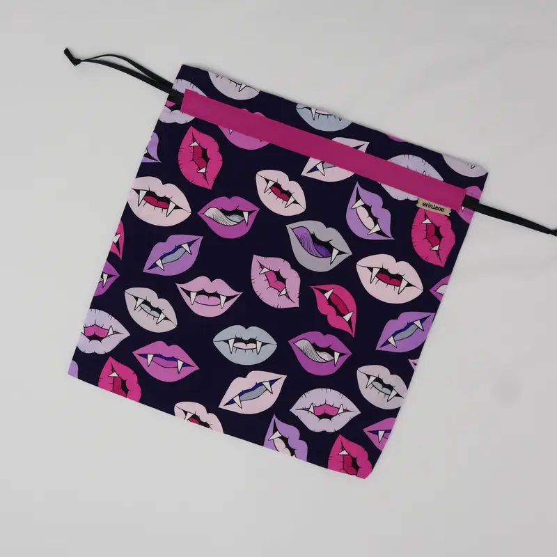 Large Drawstring Bag in Love Bites