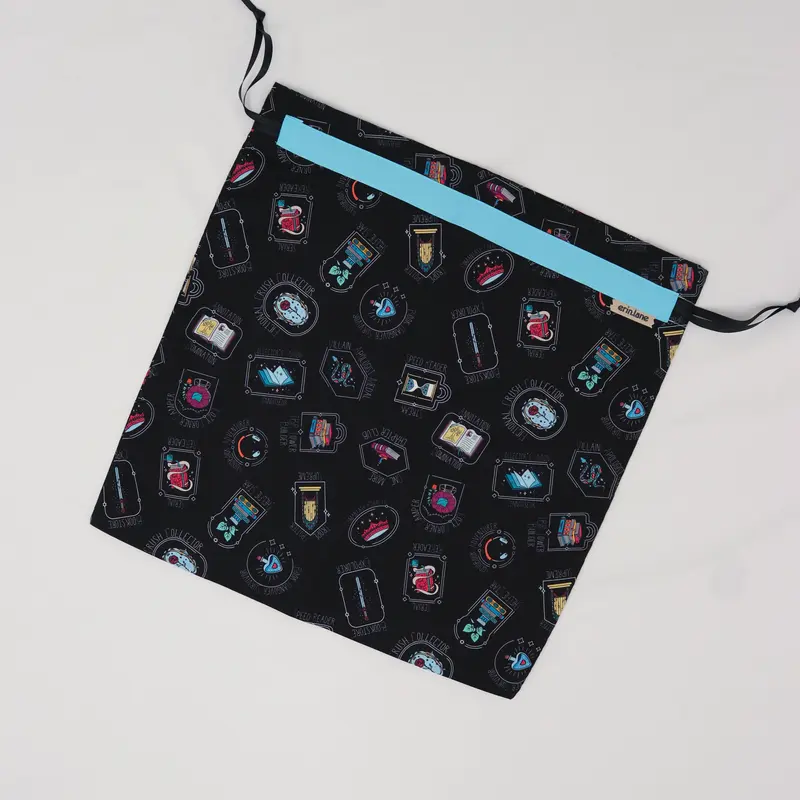 Large Drawstring Bag in Merits of Reading