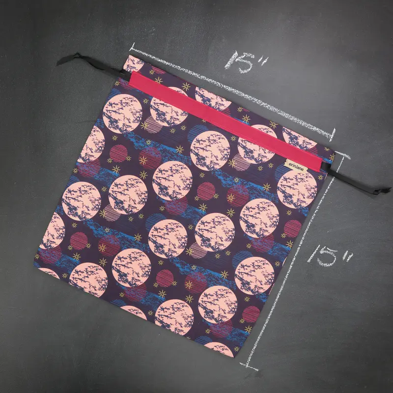 Large Drawstring Bag in Moon Shadow Rosé