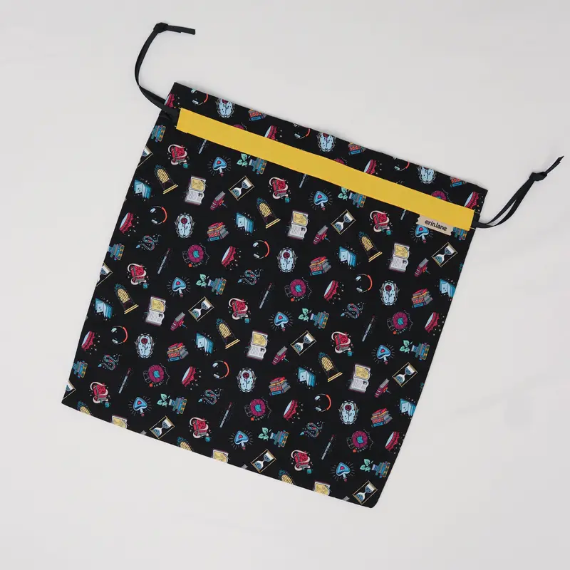 Large Drawstring Bag in Plot Devices