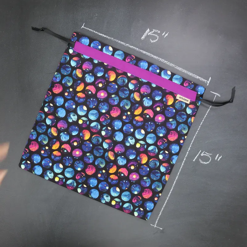 Large Drawstring Bag in Twilight Tidbits