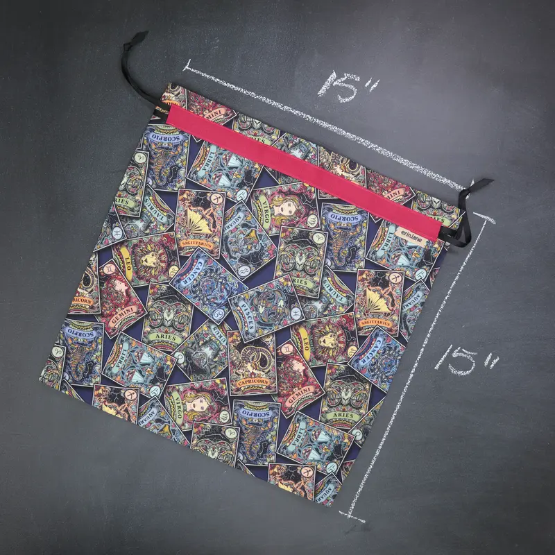 Large Drawstring Bag in Zodiac Deck