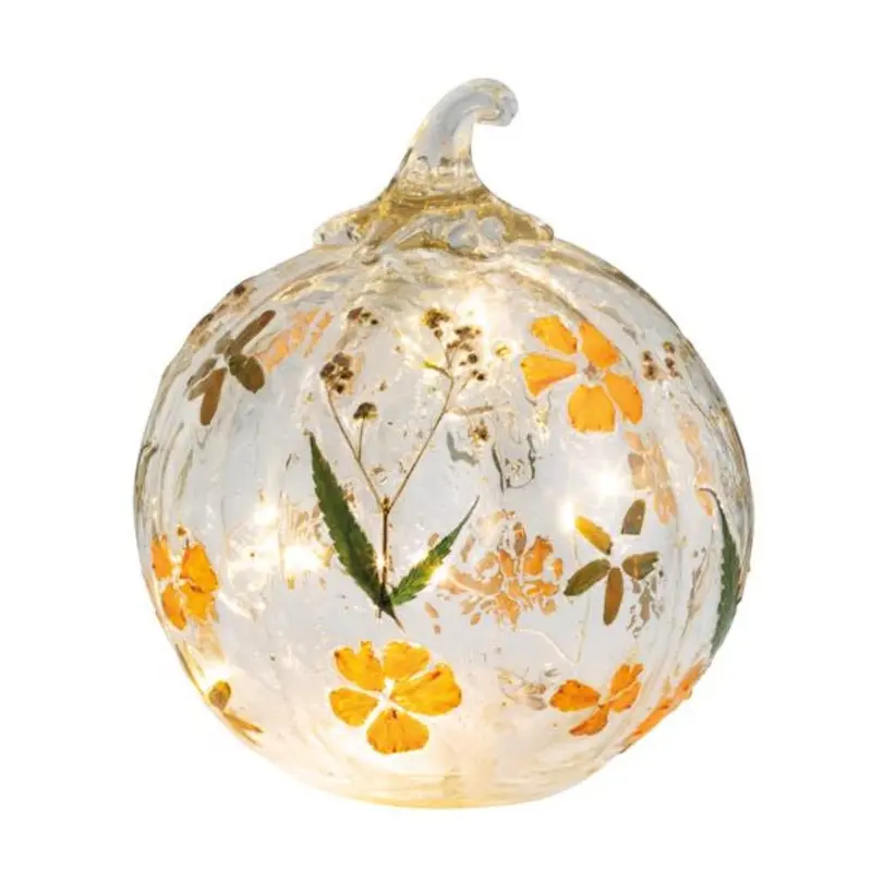 Large LED Glass Pumpkin by Mud Pie