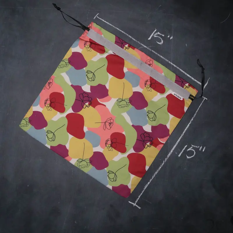 Large Project Bag in Abstract Blooms