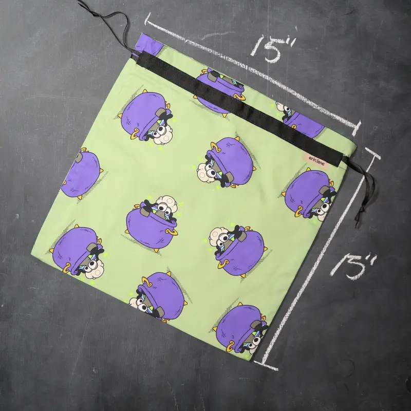 Large Project Bag in Bubble Bubble Toil and Trouble Sheeple