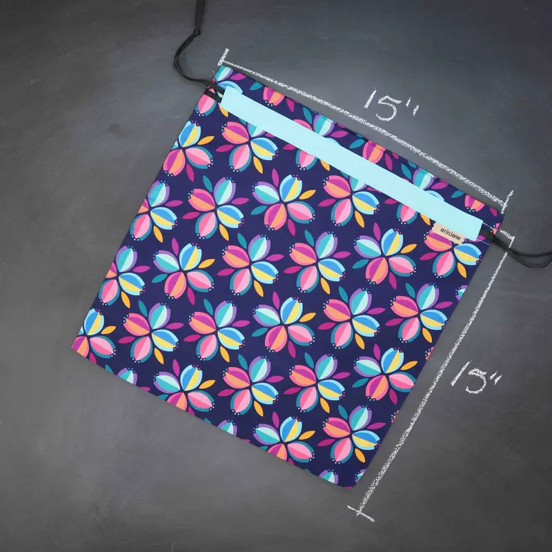 Large Project Bag in Cardinal Blooms