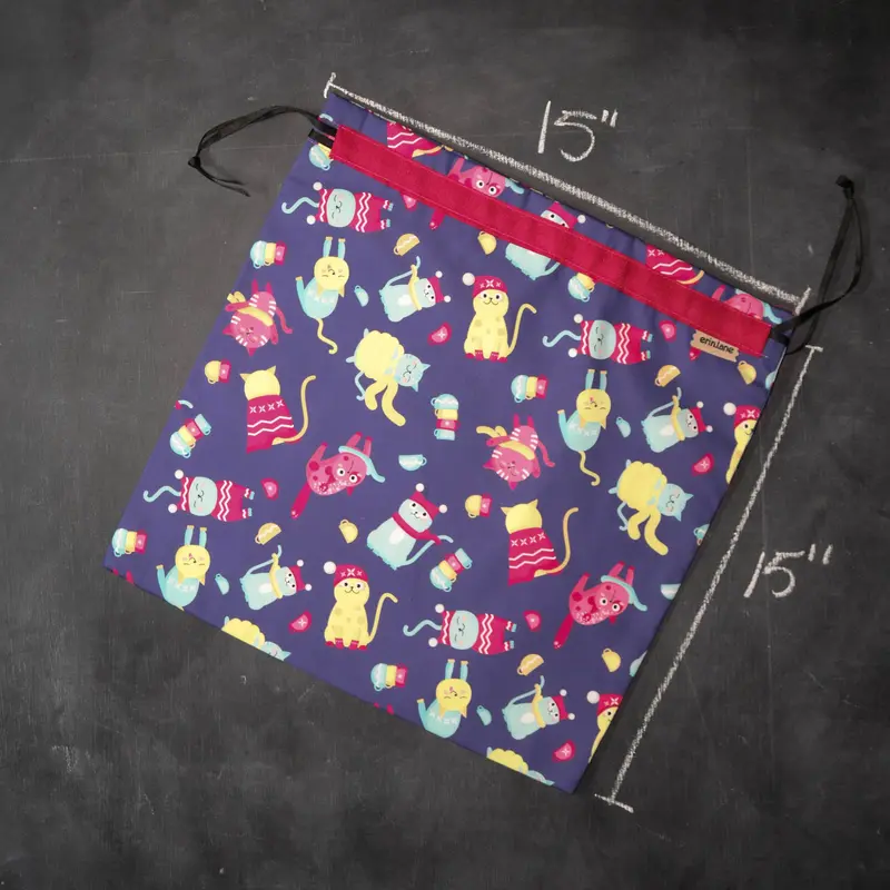 Large Project Bag in Cozy Cats