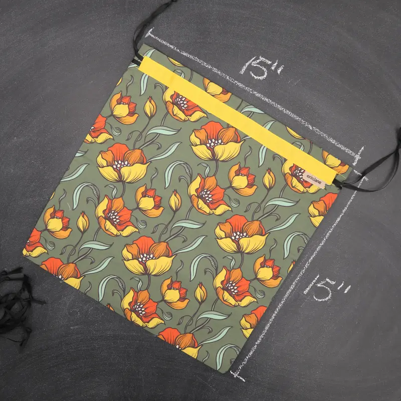 Large Project Bag in Fire Flowers