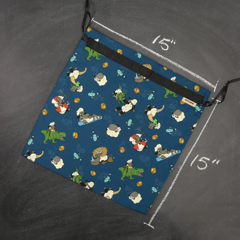Large Project Bag in Jurassic Floof Sheeple