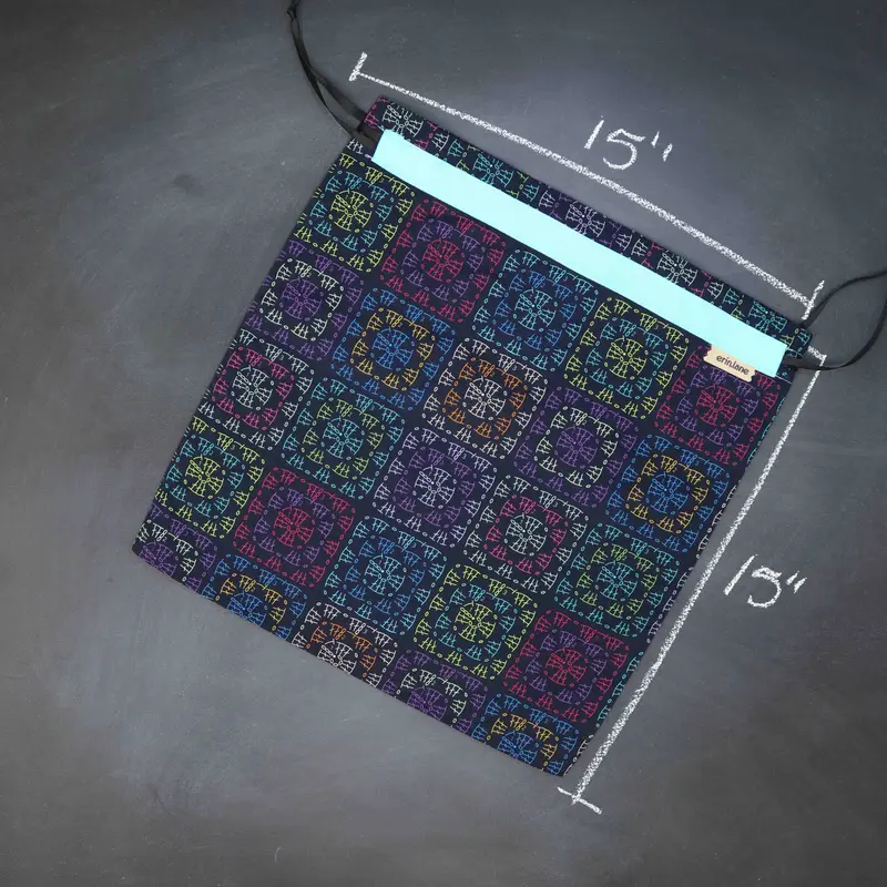 Large Project Bag in Not Your Granny's Squares