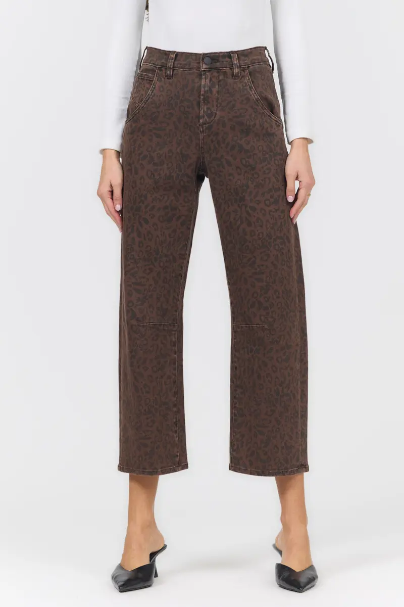 Lasso Jean in Brown Leopard